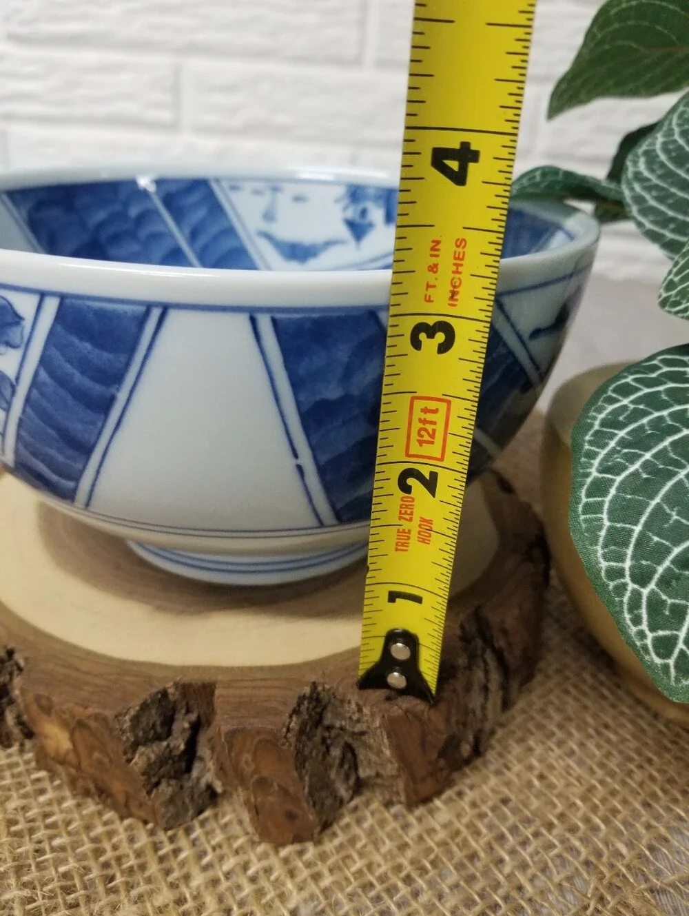 Blue/White Japanese Bowl With Deer Design